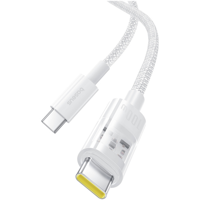 Baseus Cable USB-C to USB-C Gem Series 100W 1.0m White - Image 5