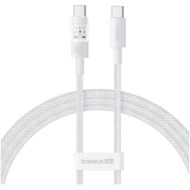 Baseus Cable USB-C to USB-C Gem Series 100W 1.0m White