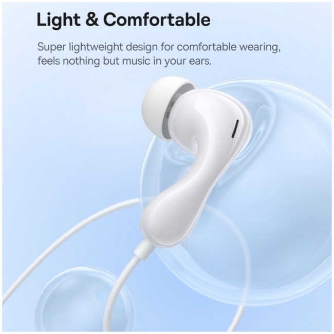 Baseus Headphones In Ear Wired 3.5mm HiRes HZ20 White - Image 4