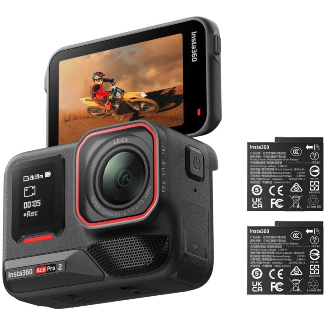 Insta360 Ace Pro 2 (Dual Battery Bundle) Action Camera 8k - Dual AI Chip