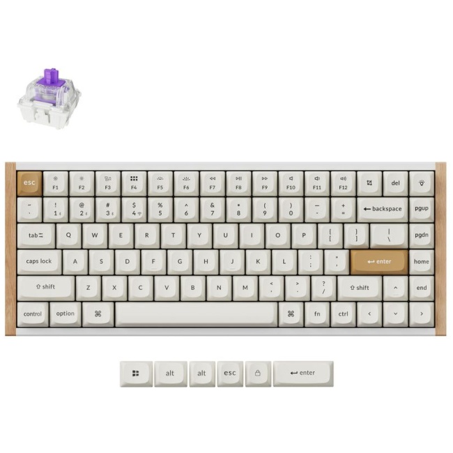 Keychron K2 HE (K2H-Q1) Wireless Magnetic Hall Effect RGB Keyboard 75% US Special Edition Wood White