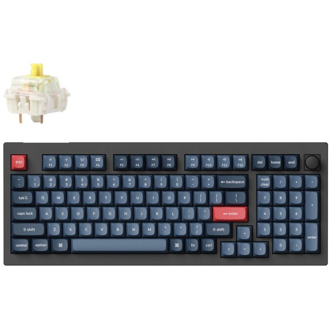 Keychron V5 Max QMK/VIA (V5M-D4) Wireless BT/2,4/Wired Custom Mechanical Keyboard Banana Sw. 96% US