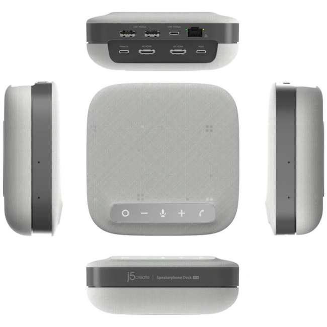 j5create Conference Speakerphone USB-C Dock Pro Dual 4K RJ45/USB/PD/MST JCDS337 - Image 4