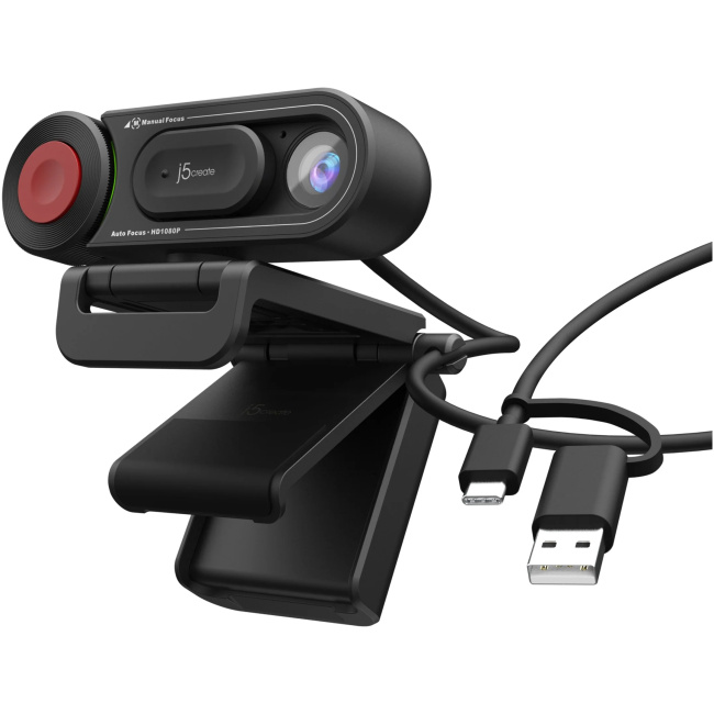 j5create Webcam FullHD with Microphone & Auto/Manual Focus Switch USB-C JVU250 - Image 2