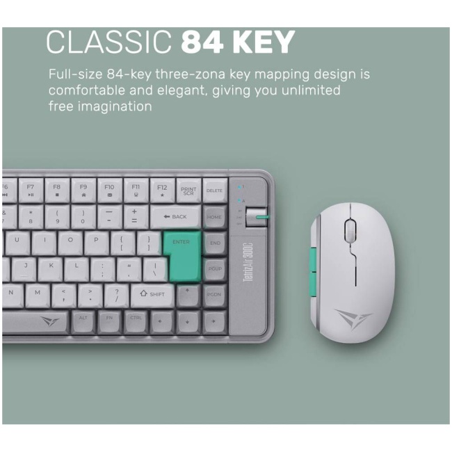 Alcatroz Keyboard & Mouse 2.4G+BT Combo 84K Tetriz Air 300C Winter White - Image 2