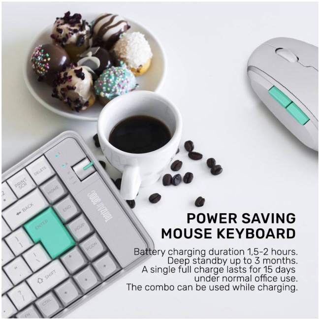 Alcatroz Keyboard & Mouse 2.4G+BT Combo 84K Tetriz Air 300C Winter White - Image 3