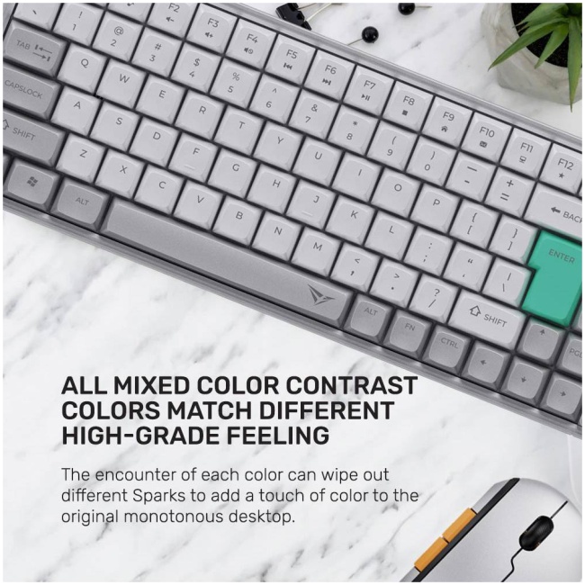 Alcatroz Keyboard & Mouse 2.4G+BT Combo 84K Tetriz Air 300C Winter White - Image 5