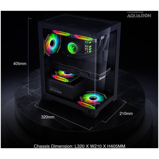 Armaggeddon Aquaron Micro ATX Gaming Case Black - Image 5
