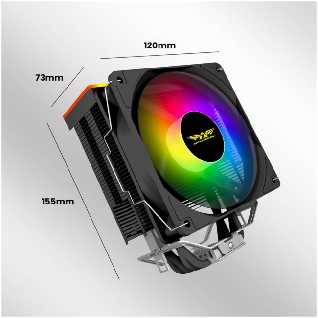 Armaggeddon Gaming Cooling CPU Silent RGB Fan 4-Pipe BLIZZARD 2 White - Image 13