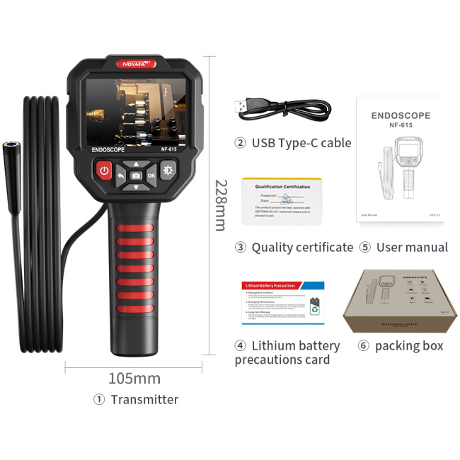 Noyafa Endoscope Camera with 3.5-inch IPS Screen, 1080P Resolution, IP67 Waterproof Lens & 10m Flexible Cable NF-615 - Image 6