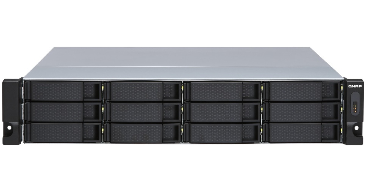 QNAP 12-Bay Rackmount JBOD Storage Enclosure with Redundant PSU TL ...