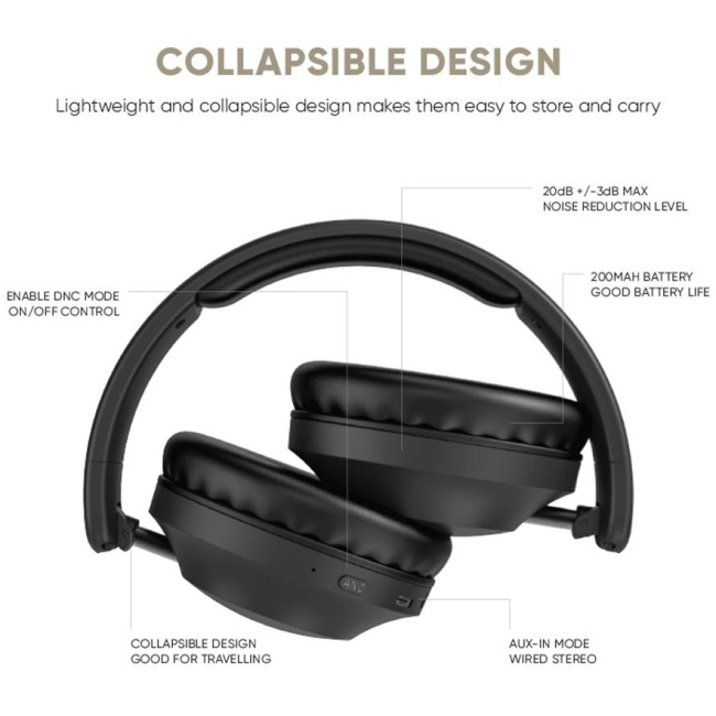 SonicGear Headphones Bluetooth AIRPHONE DNC3000 Black - Image 6