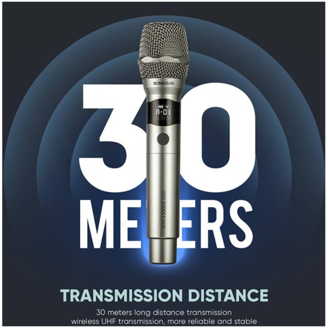 SonicGear Microphone Wireless 2xHandsets WM 3000UL DUAL Palladium - Image 5