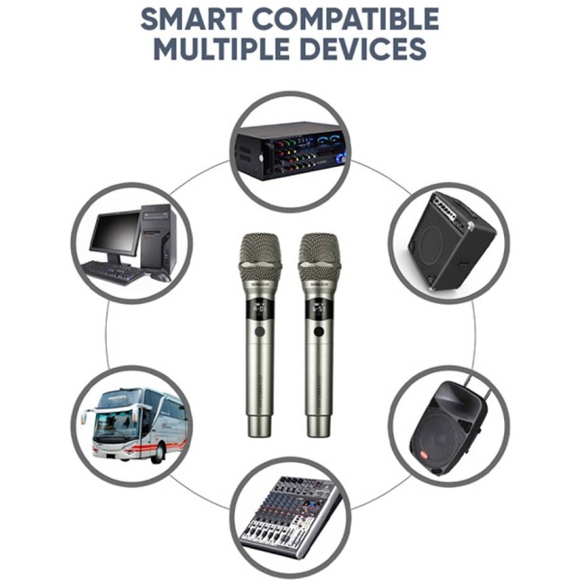 SonicGear Microphone Wireless 2xHandsets WM 3000UL DUAL Palladium - Image 6