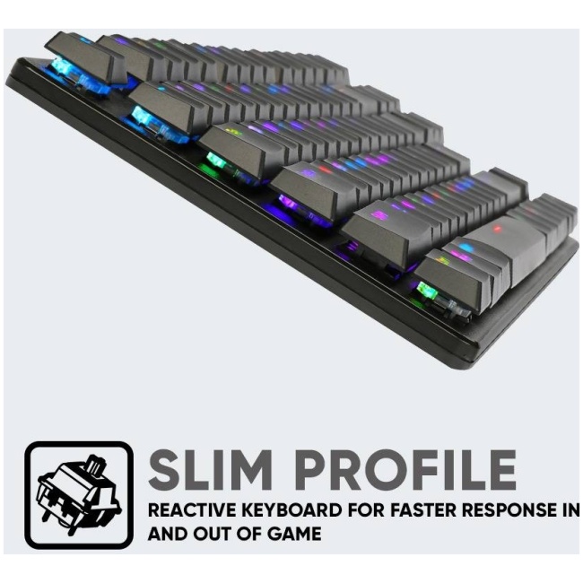 Armaggeddon SMK-9R Low Profile Mechanical Keyboard RGB Programmable 87 Outemu Black Switch Keys - Image 8