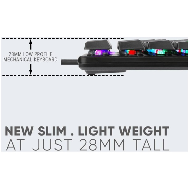 Armaggeddon SMK-9R Low Profile Mechanical Keyboard RGB Programmable 87 Outemu Black Switch Keys - Image 9