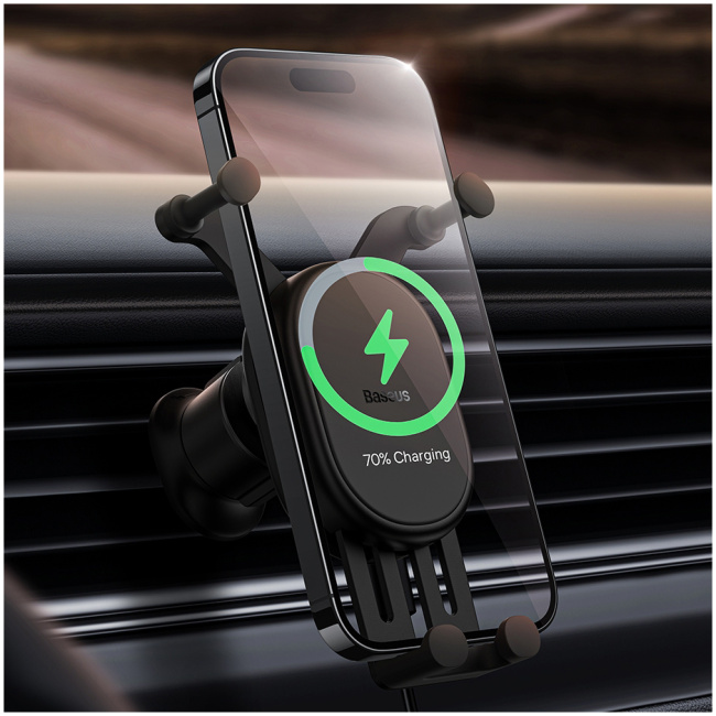 Baseus 15W Wireless AirVent Car Charger & Mount SUWX030001 - Image 2