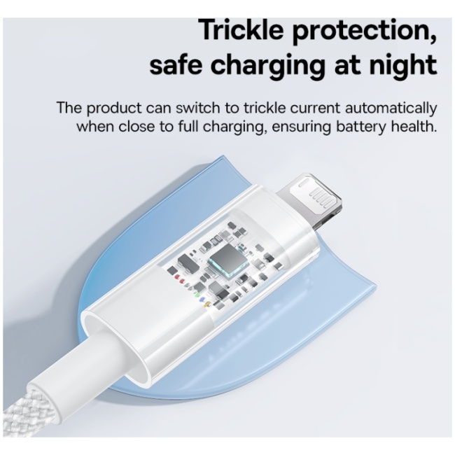 Baseus Cable Lightning to USB-A Gem Series 2m Moon White - Image 4