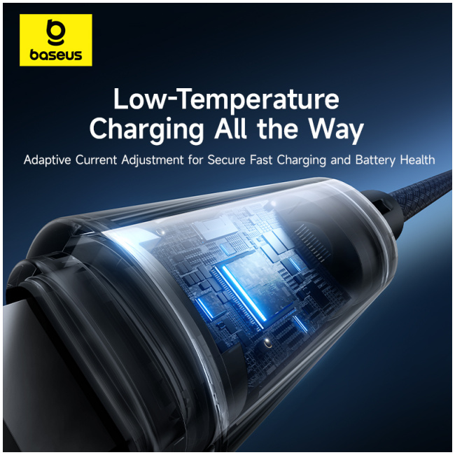 Baseus Cable Lightning to USB-C Lit Button Series 20W 1m Cosmic Black - Image 3