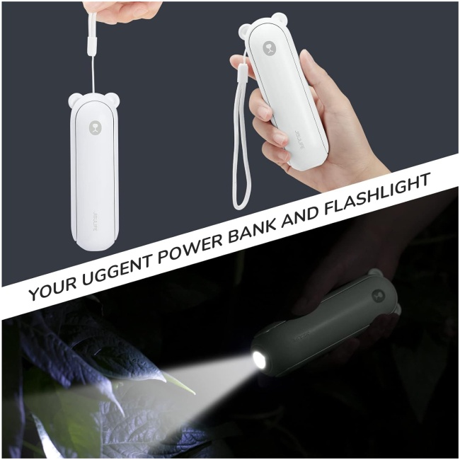 Jisulife F8X Plus White Portable Personal Fan with Lanyard & Powerbank function to Charge you Phone - Image 4