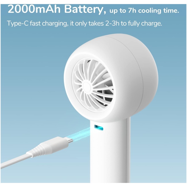 Jisulife FA42 White Portable Personal Fan with Hiden Blades & Powerful 7500 RPM motor - Image 3