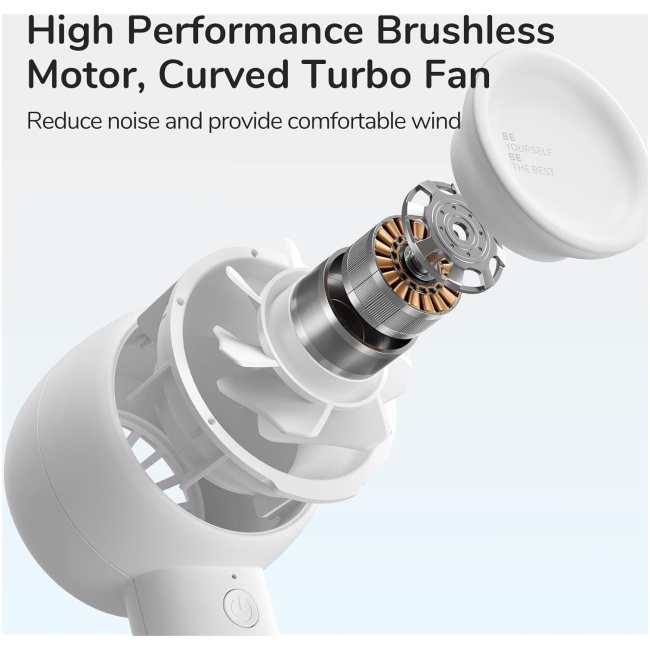 Jisulife FA42 White Portable Personal Fan with Hiden Blades & Powerful 7500 RPM motor - Image 4