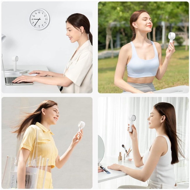 Jisulife FA42 White Portable Personal Fan with Hiden Blades & Powerful 7500 RPM motor - Image 5