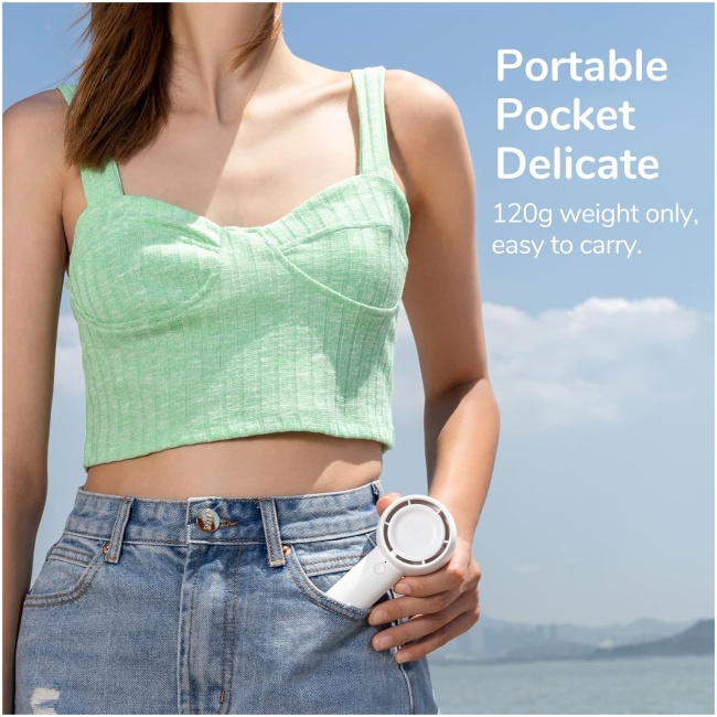 Jisulife FA42 White Portable Personal Fan with Hiden Blades & Powerful 7500 RPM motor - Image 8