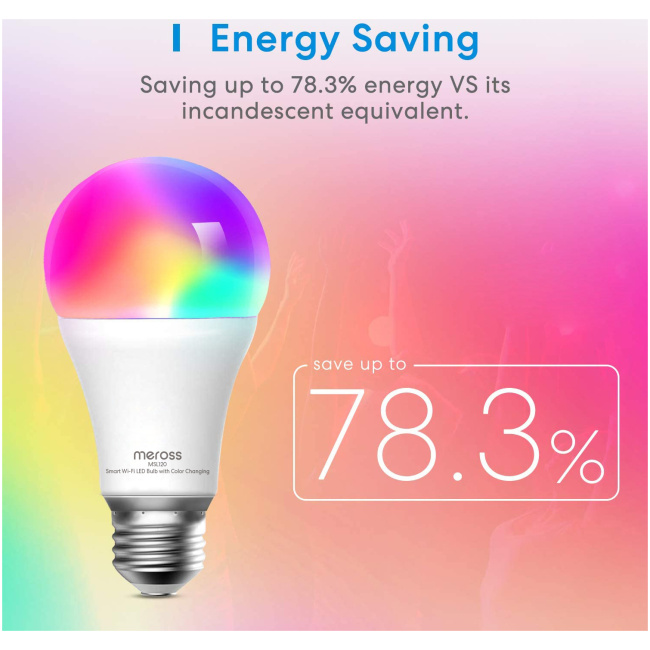 Meross Homekit Smart Wi-Fi LED Bulb RGBWW E27 MSL120HK-UK - Image 5