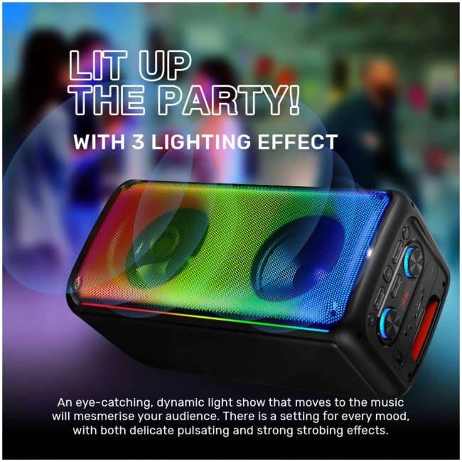 SonicGear AudioXPro800HD 2 x 8'' Portable Karaoke Speaker with Voice Changer & 2 x Wireless Microphones included - Image 2