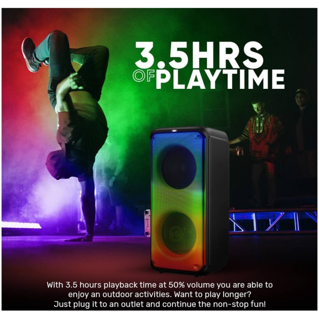 SonicGear AudioXPro800HD 2 x 8'' Portable Karaoke Speaker with Voice Changer & 2 x Wireless Microphones included - Image 4