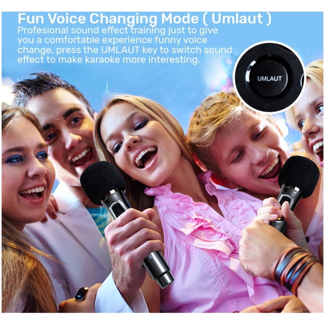 SonicGear AudioXPro800HD 2 x 8'' Portable Karaoke Speaker with Voice Changer & 2 x Wireless Microphones included - Image 9