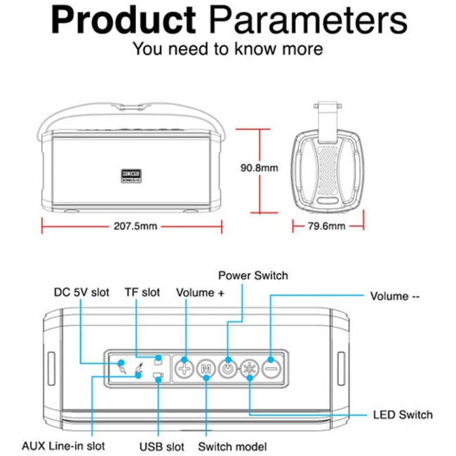 SonicGear SONICGO!3 RGB Portable Bluetooth Speaker with FM Radio & USB - Image 4