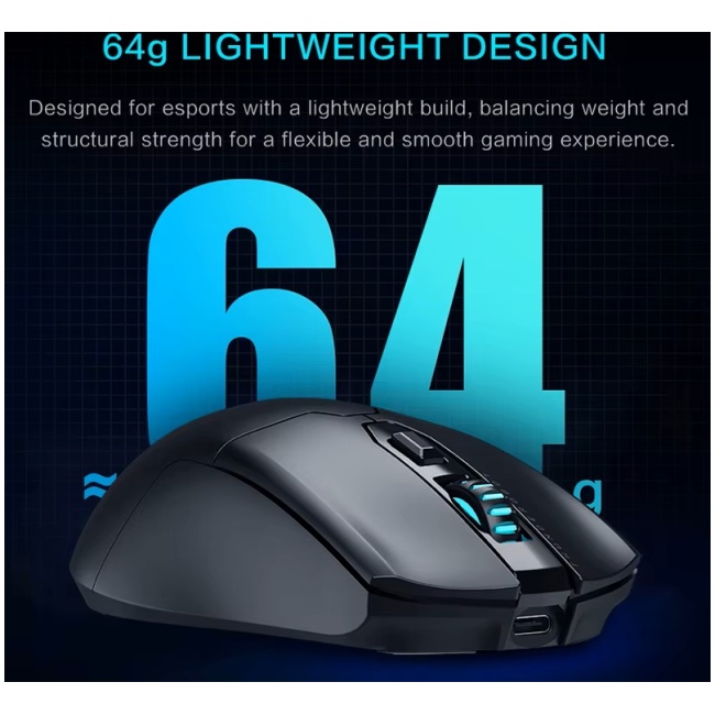 Thunderobot ML602 Wireless+BT Gaming Rechargeable Mouse Black - Image 3