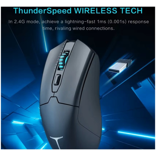 Thunderobot ML602 Wireless+BT Gaming Rechargeable Mouse Black - Image 4