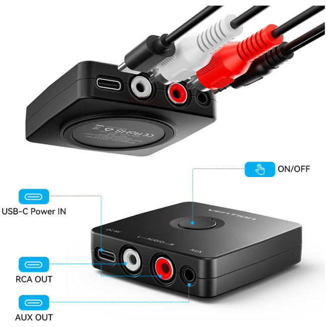 Vention AUDIO Bluetooth Receiver 3.5mm/2RCA NAJB0 - Image 16