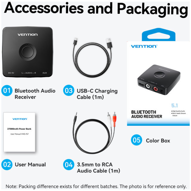 Vention AUDIO Bluetooth Receiver 3.5mm/2RCA NAJB0 - Image 18
