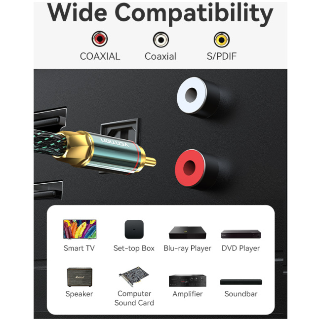 Vention AUDIO Digital Coaxial RCA Cable 5.0m BCTGJ - Image 5