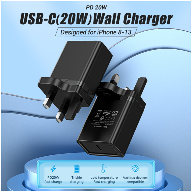 Vention Charger Wall 20W 1xUSBC Black FADB0-UK - Image 14