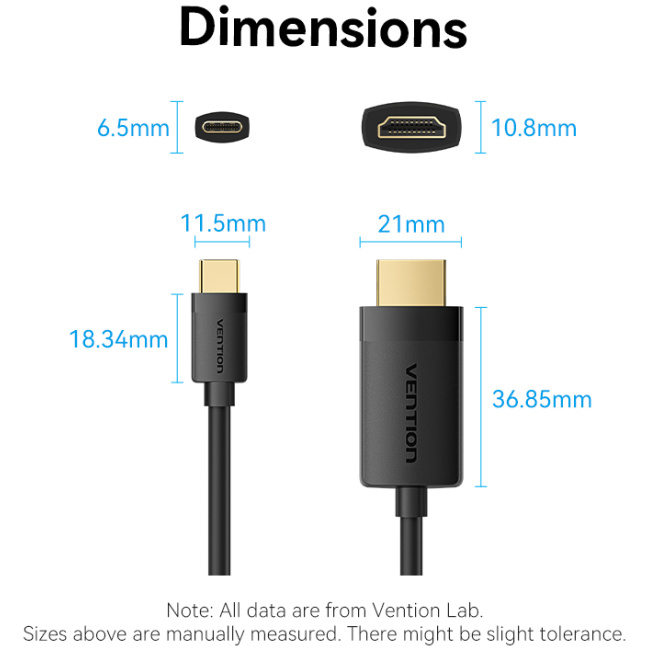 Vention Converter USB-C to HDMI Cable 4K60Hz 1.5m CRIBG - Image 3
