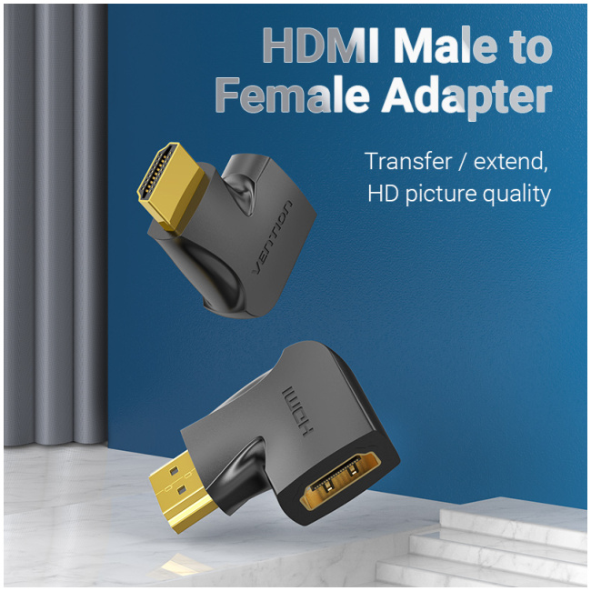 Vention HDMI Adaptor Male to Female 270 Degree Vertical Flat 4K60Hz AIQB0 - Image 2
