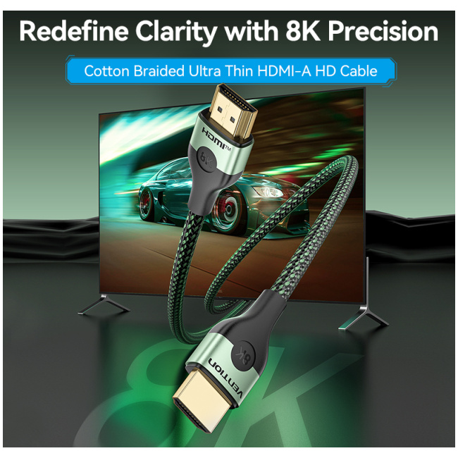 Vention HDMI Cable 2.1 8K60Hz Braided Ultra Thin 1.5m ALOGG - Image 15