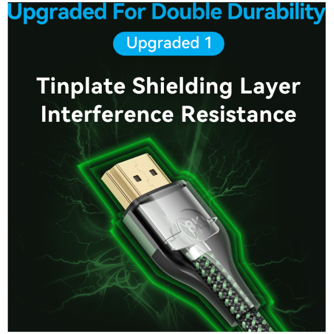 Vention HDMI Cable 2.1 8K60Hz Braided Ultra Thin 1.5m ALOGG - Image 8