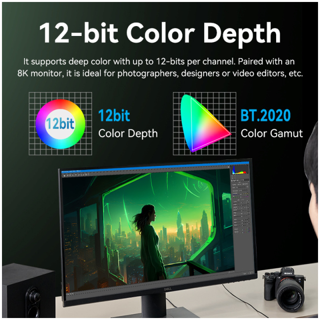 Vention HDMI Cable 2.1 8K60Hz Braided Ultra Thin 1.5m ALOGG - Image 10