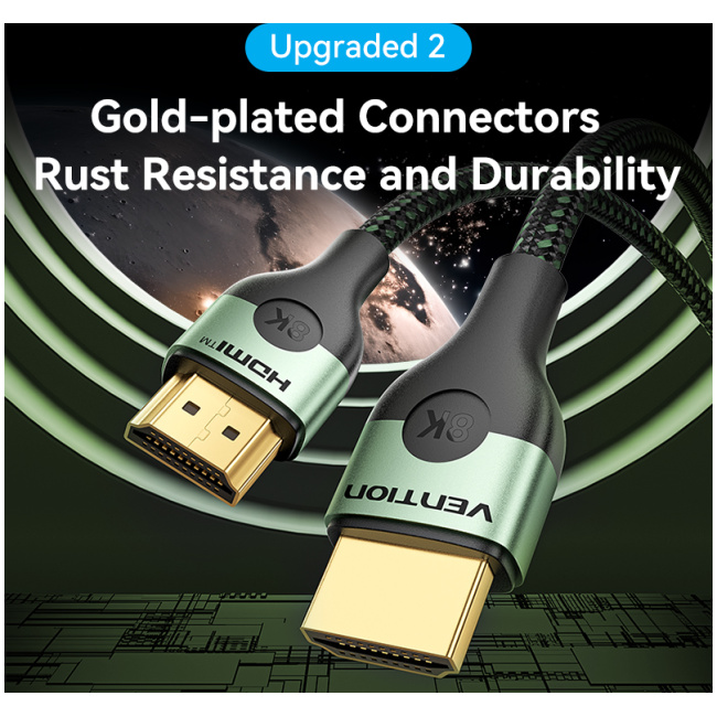 Vention HDMI Cable 2.1 8K60Hz Braided Ultra Thin 2.0m ALOGH - Image 7