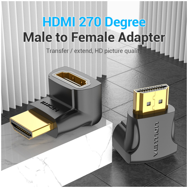 Vention HDMI Right Angle Adaptor Male to Female 270 Degree 4K60Hz AINB0 - Image 2