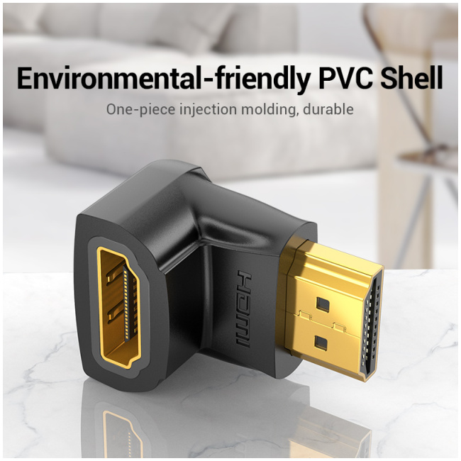 Vention HDMI Right Angle Adaptor Male to Female 90 Degree 4K60Hz AIOB0 - Image 3