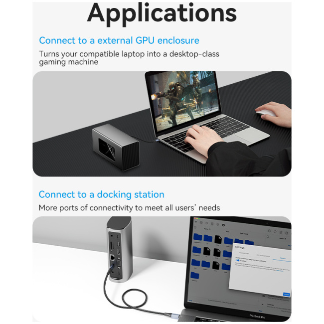 Vention IT Cable USB-C 4.0 M-M 1.0m Braided Aluminium Grey TAVHF - Image 6