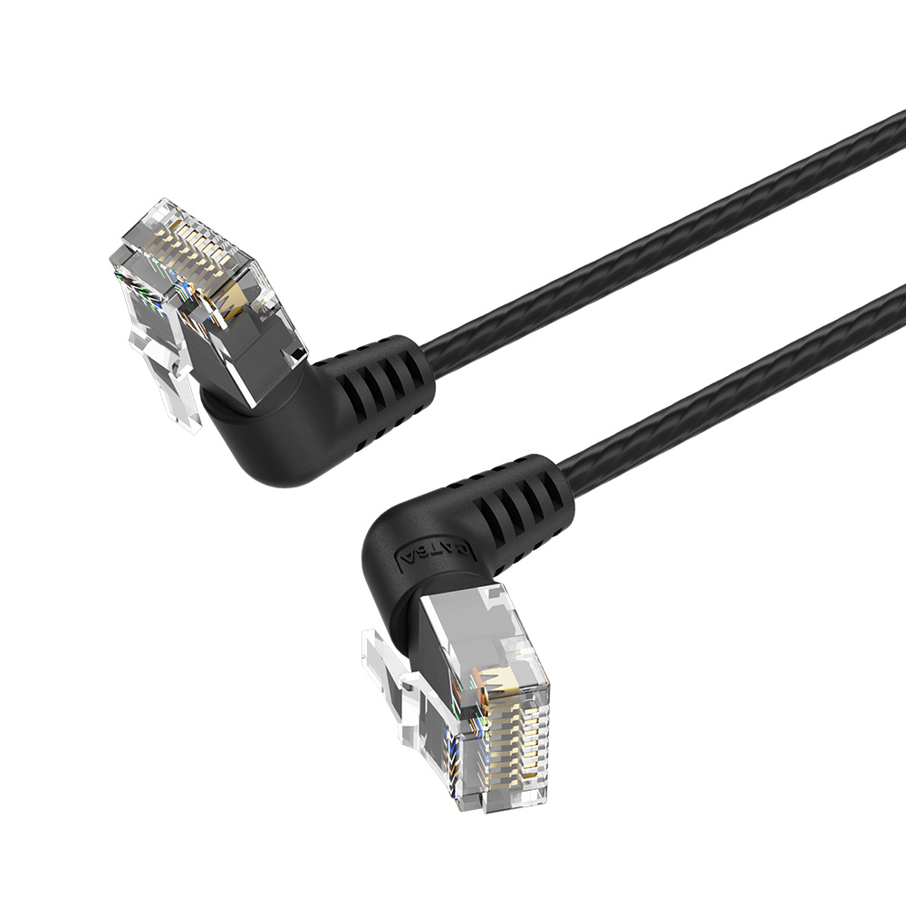 Vention NETWORK Cable Cat6A UTP Rotate Right Angle Slim 1.0m Black IBOBF Vention NETWORK Cable Cat6A UTP Rotate Right Angle Slim 1.0m Black IBOBF - Image 1