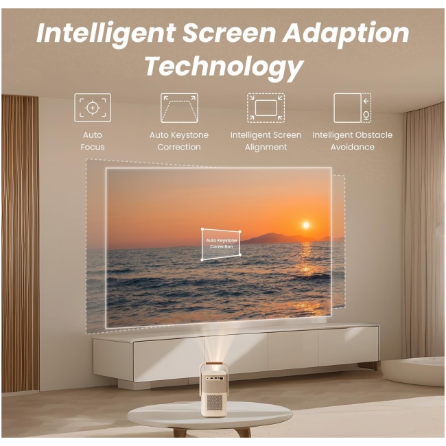 Yaber T2 Plus Full HD Portable Outdoor Projector WiFi6/BT 450 Ansi JBL Sound Smart TV Auto Focus - Image 5